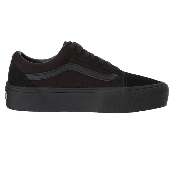 all black old skool platform vans